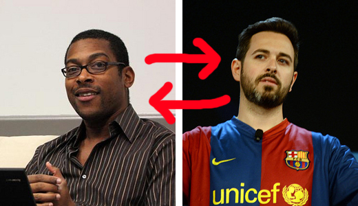 Rand Fishkin, CEO of Moz, and Wil Reynolds, CEO of SEER Interactive, trade places.